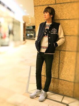 「hystericglamour」｜「アイテム（スタジャン）」を使った、北ちゃんさん（メンズ・170cm）の秋コーディネート