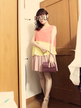 「chanel」｜「アイテム（ノーカラージャケット）」を使った、miuさん（レディース・156cm）の春コーディネート
