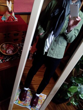 「Dr. Martens（ドクターマーチン）のDr.Martens (ドクターマーチン)/1461 3EYE GIBSON SHOES（その他シューズ）」を使った、Legoさん（メンズ・174cm）の秋コーディネート