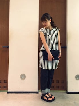 「アイテム（サンダル）」を使った、mana＊さん（レディース・159cm）の春コーディネート