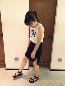 「アイテム（タンクトップ）」を使った、mana＊さん（レディース・159cm）の春コーディネート