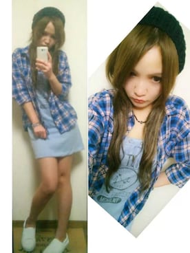 「おさげ」｜「アイテム（ハンチング/ベレー帽）」を使った、ふうたくんさん（レディース・162cm）の夏コーディネート