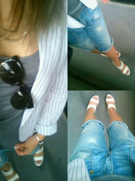 「ストライプジャケット」｜ふうたくんさん（レディース・162cm）の夏コーディネート