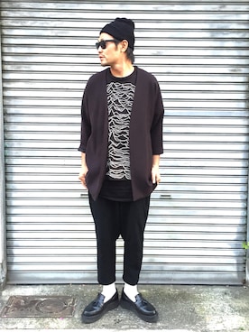 「バンドT」｜「アイテム（その他アウター）」を使った、masakiさん（メンズ・185cm）の秋コーディネート