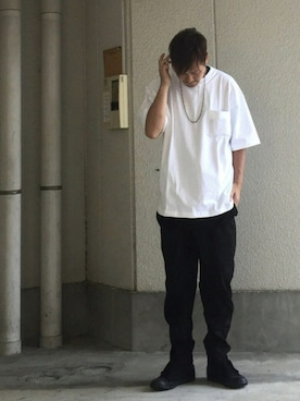 「adidas SLVR（アディダスシルバー）のアイテム」を使った、masakiさん（メンズ・185cm）の夏コーディネート