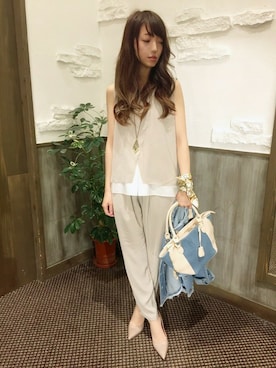 「GGD（ジージーディー）のアイテム」を使った、AnnAshlee橋本店さん（レディース・157cm）の春コーディネート