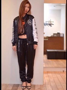 「stussywomen」｜「アイテム（ブルゾン）」を使った、eriiyさん（レディース・160cm）の冬コーディネート