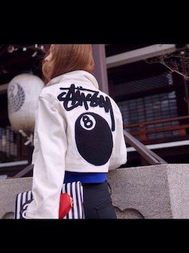 「stussywomen」｜「アイテム（ジャケット/アウター）」を使った、eriiyさん（レディース・160cm）の冬コーディネート
