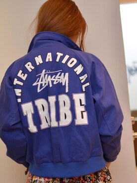 「stussywomen」｜「アイテム（ブルゾン）」を使った、eriiyさん（レディース・160cm）の春コーディネート
