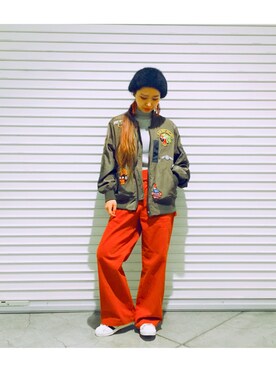 「アイテム（ハンチング/ベレー帽）」を使った、eriiyさん（レディース・160cm・20代）の秋コーディネート