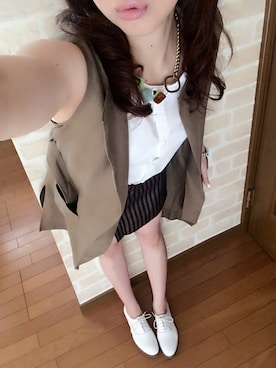 「ドッキングワンピ」｜「アイテム（その他アウター）」を使った、n@oさん（レディース・160cm）の春コーディネート