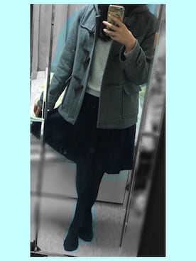 「Right-on（ライトオン）のアイテム（ダッフルコート）」を使った、ぶっぽよさん（レディース・162cm）の秋コーディネート
