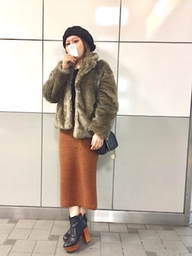 「B'2nd（ビーセカンド）のアイテム（アクセサリー）」を使った、xyxyさん（レディース・148cm）の冬コーディネート