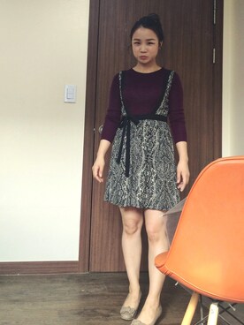 「asos（エイソス）のアイテム（ニット/セーター、その他）」を使った、Lindsayさん（レディース・151cm）の秋コーディネート