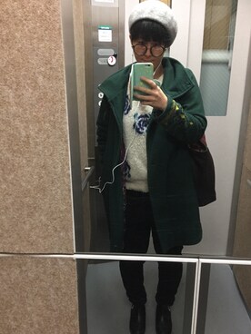 「チャイハネ（チャイハネ）のアイテム（その他アウター）」を使った、めっちさん（レディース・165cm）の冬コーディネート