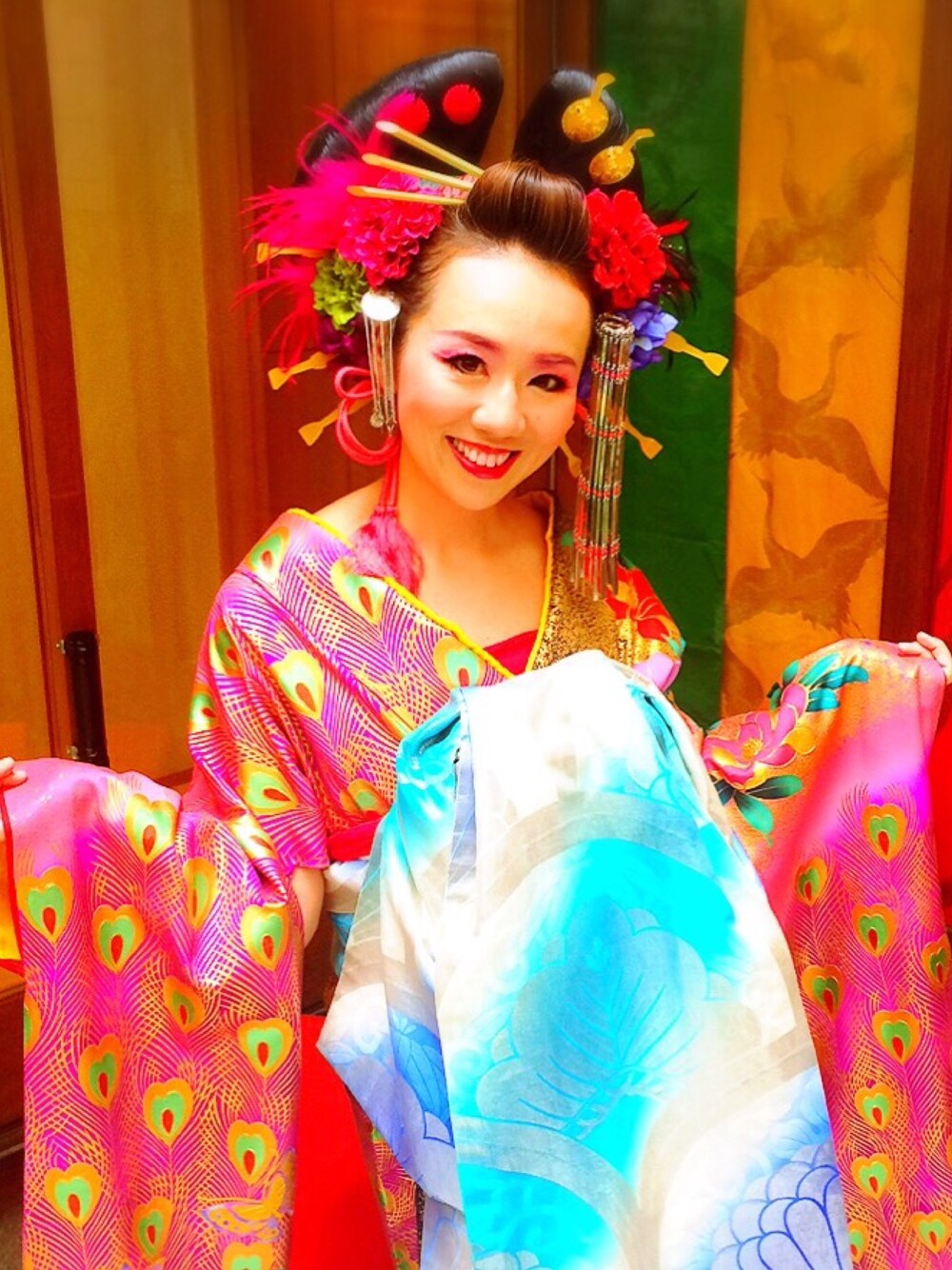 「さくらん、花魁、花魁体験、京都、オカンの休日、休日スタイル、夢工房、花魁コーデ、ママコーデ、夏休み」｜「夢工房のアイテム（浴衣、ピンク系）」を使った、ChitoseImanishiさん（レディース・155cm）の夏コーディネートの1枚目の写真
