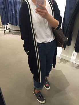 「ZARA（ザラ）のアイテム（Tシャツ/カットソー、ホワイト系）」を使った、SSunny^_^amnosさん（レディース・163cm）の秋コーディネート
