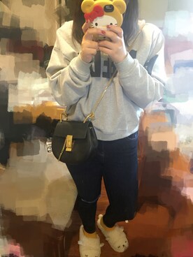 「MSGM（エムエスジーエム）のMSGM（スウェット、グレー系）」を使った、SSunny^_^amnosさん（レディース・163cm）の秋コーディネート