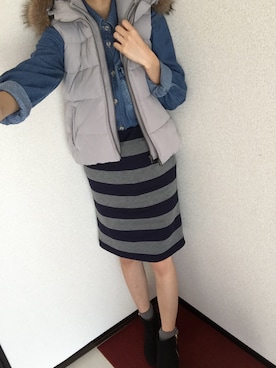 「KOBE LETTUCE」｜「アイテム（ブーティ）」を使った、mame◡̈⃝︎⋆︎*さん（レディース・151cm）の冬コーディネート