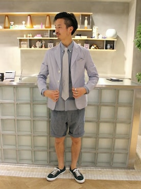 EDIFICE TOKYO店スタッフ3さん（メンズ・176cm）の春コーディネート