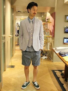 EDIFICE TOKYO店スタッフ3さん（メンズ・176cm）の春コーディネート