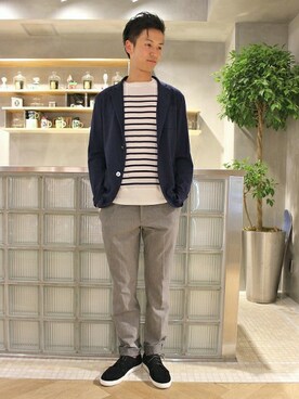 EDIFICE TOKYO店スタッフ3さん（メンズ・175cm）の夏コーディネート