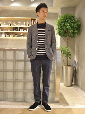 EDIFICE TOKYO店スタッフ3さん(メンズ・175cm)の夏コーディネート