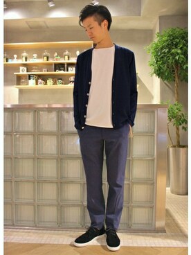 EDIFICE TOKYO店スタッフ3さん（メンズ・175cm）の夏コーディネート