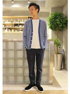 EDIFICE TOKYO店スタッフ3さん（メンズ・175cm）の夏コーディネート