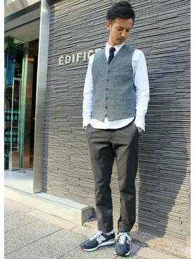 EDIFICE TOKYO店スタッフ3さん(メンズ・175cm)の秋コーディネート