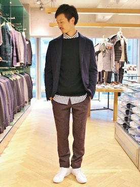 EDIFICE TOKYO店スタッフ3さん（メンズ・175cm）の秋コーディネート