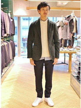 EDIFICE TOKYO店スタッフ3さん(メンズ・175cm)の秋コーディネート