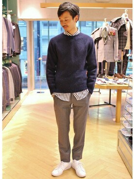 EDIFICE TOKYO店スタッフ3さん（メンズ・175cm）の秋コーディネート