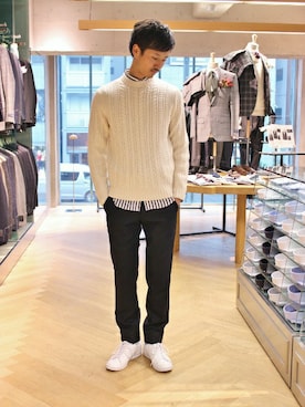 EDIFICE TOKYO店スタッフ3さん（メンズ・176cm）の秋コーディネート