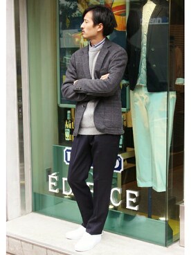 EDIFICE TOKYO店スタッフ3さん(メンズ・176cm)の秋コーディネート