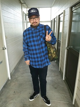 「ラブ＆ピース2016」｜「アイテム（キャップ）」を使った、rinosmanさん（メンズ・179cm）の秋コーディネート