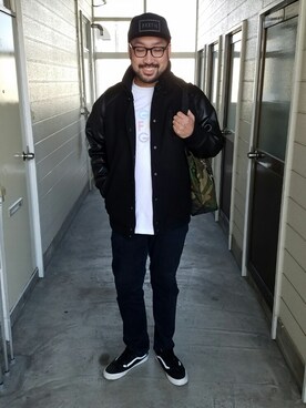 「アイテム（スタジャン）」を使った、rinosmanさん（メンズ・179cm・30代）の秋コーディネート
