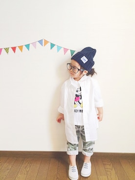 「白いスニーカー」｜「アイテム（その他シューズ）」を使った、*aoさん（キッズ・90cm）の冬コーディネート