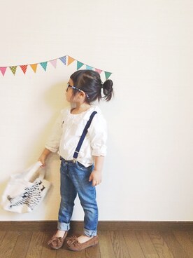「アイテム（トートバッグ）」を使った、*aoさん（キッズ・90cm）の冬コーディネート