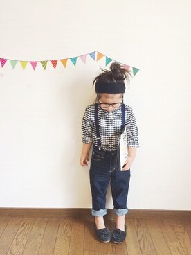 「omake（オマケ）のアイテム（バッグ）」を使った、*aoさん（キッズ・90cm）の春コーディネート