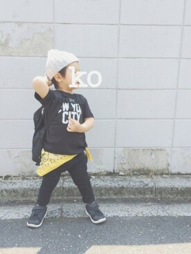 「F.O.KIDS（エフオーキッズ）のアイテム（バッグ）」を使った、*aoさん（キッズ・90cm）の春コーディネート