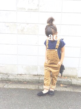 「GLOBAL WORK（グローバルワーク）のアイテム（オールインワン・サロペット）」を使った、*aoさん（キッズ・100cm）の秋コーディネート