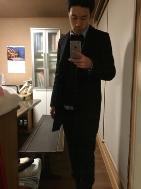 「Paul Smith（ポールスミス）のアイテム（ダウンジャケット/コート）」を使った、MASAさん（メンズ・178cm）の冬コーディネート