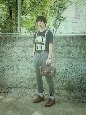 「64 to the inch（シックスティーフォートゥザインチ）のアイテム」を使った、Yugo Yoshidaさん（メンズ・169cm）の夏コーディネート