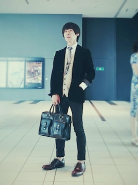 「オフィス」｜「アイテム（その他シューズ）」を使った、Yugo Yoshidaさん（メンズ・169cm）の夏コーディネート