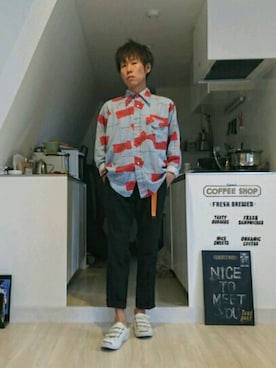 「CONVERSE（コンバース）のJACK PURCELL V-3 LEATHER／ジャックパーセル V-3 レザー（スニーカー）」を使った、Yugo Yoshidaさん（メンズ・169cm）の秋コーディネート