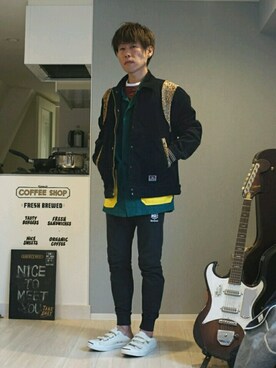 「ベンデイビス」｜「アイテム（スウェット）」を使った、Yugo Yoshidaさん（メンズ・169cm）の秋コーディネート