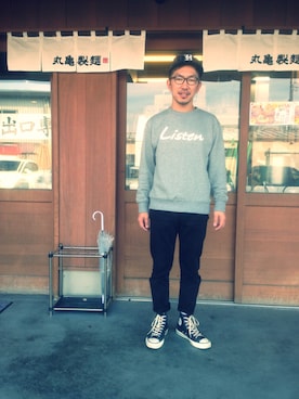 「コンバース ハイカット」｜Yutaさん（メンズ・165cm）の冬コーディネート
