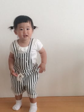 「マリン」｜「アイテム（オールインワン・サロペット）」を使った、kanadeさん（キッズ・70cm）の夏コーディネート