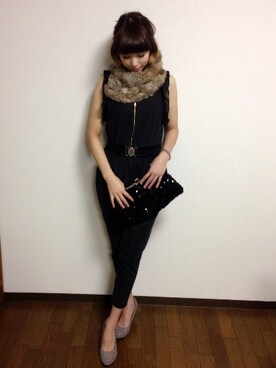 「DISCOAT（ディスコート）のアイテム（つなぎ/オールインワン）」を使った、maccoriさん（レディース・168cm）の秋コーディネート
